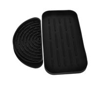 jojofuny Silicone Refrigerator Drip Catcher with Detachable Water Dispenser Mat and Kitchen Draining Board Black Tray for Collecting Drips and Preventing Spills Easy to Clean and Trim for