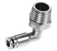 jojofuny Silver 90-Degree Elbow Push to Connect Fitting Made of Nickel Plating Copper for Pneumatic with High Pressure Resistance and Secure Connection in Tight Or Confined Spaces