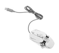 jojofuny Silver Gaming Mouse with Upgraded Key Layout and Skin-Like Layer, Wired Computer Gaming Mouse for Playing Computer Games, Classic Style Plastic Design