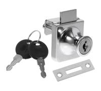 jojofuny Single Opening Glass Cabinet Lock with Key for Display Case and Showcase Door, 407 Alloy Glass Door Lock for Shop and Home Security