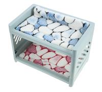 jojofuny Small Animal Bed for Guinea Pig Hamster Rabbit Soft Removable Corner Hideout Two-level Design Comfortable Pet House for Sleeping and Resting Random Color
