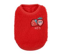 jojofuny Small Pet Winter Rabbit Clothing Flannel Vest for Dwarf and Lop Eared Rabbits Strawberry XXS Warm Coat for Guinea Pigs