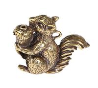 jojofuny Solid Brass Squirrel Incense Burner Holder, Copper Scent Furnace Censer for Tea Ceremony Decor and Home Ornament, Desktop Squirrel-Shaped Incense Holder
