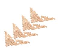 jojofuny Solid Wood Frame Carved Corner Applique 11.5X11.5Cm Unpainted Wood Carved Decorations European Style Home Cabinet Wall Sculptures for Interior Decoration