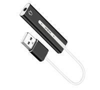 jojofuny Sound Card Usb Headset Adapter Sound Track Microphone Earphone for Computers