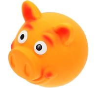 jojofuny Squeaky Dog Pig Head Chew Ball for Small and Large Dogs Sturdy Orange Pet for Puppy Teething and Interactive Play Noise-making Fun