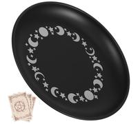 jojofuny Stainless Steel Candle Tray with Moon Star Design Round Pillar Candle Holder Plate for Ceremony and Meditation Decorative Wax Catcher for Altar and Home Ornaments