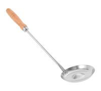 jojofuny Stainless Steel Concave-Convex Frying Spoon Wooden Handle for Making Fried Doughnuts Pancakes and Snacks Kitchen Utensil for Everyday Use Assorted Style