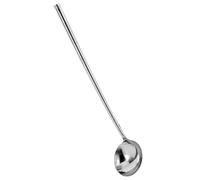 jojofuny Stainless Steel Cooking Spoon Thickened Wok Ladle with Ergonomic Non-Slip Handle Extended Design for Kitchen and Restaurant Use Home Utensil Silver