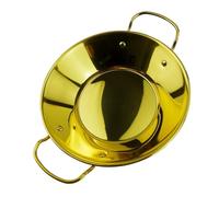 jojofuny Stainless Steel Dry Pot 22cm Double Ear Household Pan for Seafood and Beef Offal Cooking, Practical Non-Stick Kitchen Cooking Tool Suitable for Simple Home Use