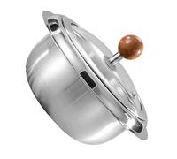 jojofuny Stainless Steel Korean Ttukbaegi Hot Pot with Lid Stove Compatible Soup Bowl for Bibimbap Ramen Egg Custard Nutrient-retaining Lock-in Flavor Cookware