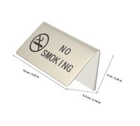 jojofuny Stainless Steel No Smoking Table Sign Fade-resistant Print and Rust-resistant Material, Tent-shaped Warning Sign for Restaurants and Public Places