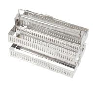 jojofuny Stainless Steel Staining Slide Rack Glass Slides Holder with Stable Bottom for Laboratory Microscope and Positioning Capacity