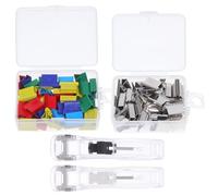 jojofuny Stapler Push Dispenser Refillable Transparent Paper Clamp with Colored Clips Binder Clip Organizer for School and Office Document Binding
