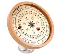 jojofuny Sundial Perpetual Calendar Wooden Desktop Decor Monthly Daily Planner Adjustable Stand Calendar Display for Home Office