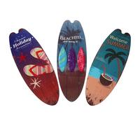 jojofuny Surfboard Signs Decor Wall with Wooden 3pcs Surface Smooth Light Weight Simple Design Wall Art and Beach for Home and Bar for Door and Window Decoration