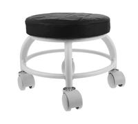 jojofuny Swivel Vanity Stool with Wheels, Small Round Rolling Salon Chair, Portable Pedicure and Spa Workbench Seat for Beauty Salon, Workshop, Medical and Massage Use