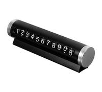 jojofuny Temporary Parking Plate Convenient Use Aluminium Alloy Material with Rolling Design Black Sl ar Phone Number Card for Vehicle for Temporary Parking Spaces and Lots