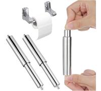 jojofuny Toilet Paper Roller Replacement Rods - 2pcs Stainless Steel Spring Loaded Spindle Adjustable Length for Kitchen & Commercial Bathroom, Durable Core Spindle for 360° Rotating Toilet Paper Hol