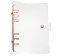 jojofuny Transparent Rose Gold PVC Loose Leaf Notebook Cover Portable Handbook Protector Refillable Diary Soft Notepad Binder for Office School Students
