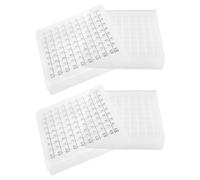 jojofuny Tube Racks 2pcs Plastic 100 Slot Freezer Box for 1.8ml 2ml 5ml 10ml Tubes Hospitals Research Institutions Multigrid Design