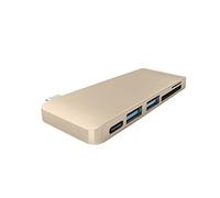 jojofuny Usb Type-c Combo Hub Pd Charging, Usb 3.0 Data Sync Adapter and Card Reader, Golden Compatible Laptops and Tablets for Work and Travel