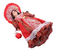 jojofuny Victorian Doll Decor Ceramic Doll Figurine Victorian-style Ceramic and Cloth Material Home Decoration Collectible Unique European Court Aesthetics Ornament for Home