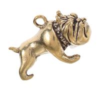 jojofuny Vintage Brass Bulldog Keychain Pendant Unique DIY Animal Charm for Bags Keyrings Handbags Retro Aesthetic Brass Finish Symbol of Strength Courage