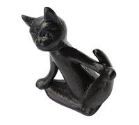 jojofuny Vintage Cast Iron Yoga Cat Figurine, Realistic Mini Meditating Cat Statue, Decorative Iron Animal Model for Home, Shelf, Table Ornament in Retro Style