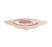 jojofuny Vintage Embroidered Lace Cup Mat Coaster 29.5X34Cm Beige Decorative Tableplace Mat for Home Dining and Tea Table Use