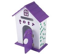 jojofuny Wall Mount Mailbox Small Decorative Post Box for Home School Density Board Suggestion Complaint Box Stylish Purple Letter Holder