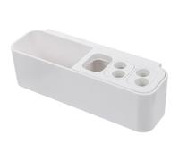 jojofuny Wall Mounted Draining Holes Toothbrush Holder for Bathroom Electric Toothbrush Organizer with Multi-compartment Sturdy Abs Material and Suitable for Bathroom and Laundry