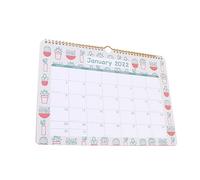 jojofuny Wall Mounted English Calendar Concise International Version Coil Planner for Teachers Students Office Workers Practical Yearly Schedule Organizer