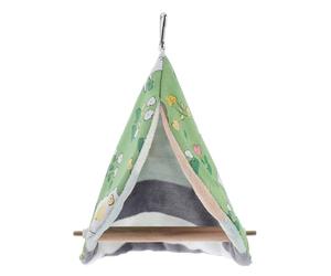 jojofuny Warm Parrot Nest Bed for Indoor Use with Wooden Frame and Cotton Lining, Easy to Clean Multifunctional Design for Parakeets and Small Birds in Winter