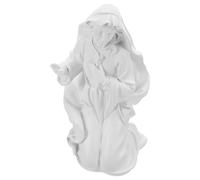 jojofuny White Catholic Virgin Mary Resin Statue, Small Miniature Blessed Lady Figurine for Desktop Religious Decor, Marian Devotional Ornament for Home and Church Display