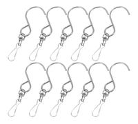 jojofuny Wind Chime Hooks Secure Design S-Shaped Rotating Stainless Steel 10pcs with Swivel Bearing Versatile Hooks for Hanging Small Ornaments and Wind Chimes for Indoor and Outdoor Use