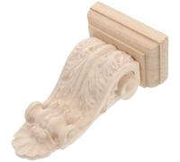 jojofuny Wood Corbels Decorative Carved Corbel 5.5x4.5x1.5 Inch Solid Wood European Style Arch Design Beige Classical Modern Easy Installation Versatile Use for Hotels to Enhance The