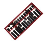 jojofuny Wooden Abacus 7-bead Solid Wood Red Frame Calculator