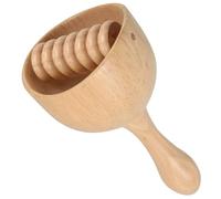 jojofuny Wooden Body Cupping Cup with Rubber Wood Roller for Back and Leg Massage, Handheld Swedish Torch Wood Massage Tool for Pain Relief and Muscle Sculpting at Home