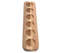 jojofuny Wooden Chicken Egg Tray Single Row 6 Slots Solid Acacia Wood Egg Storage Holder for Kitchen and Refrigerator Sturdy Natural Wood for Home Use