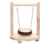 jojofuny Wooden Hamster Small Pet Swing for Cage Dwarf Hamster Exercise Balance Coordination Bite-resistant Molar Chew for Healthy Teeth Growth