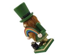 jojofuny Wooden Irish Nutcracker Figurine Shamrock Soldier Puppet 23cm St Patrick’s Day Table Fireplace Decor Centerpiece