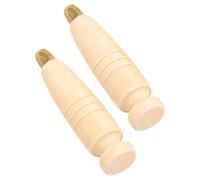 jojofuny Wooden Leather Awl Tool Handle 2pcs with Metal Interface, Replacement Parts for DIY Enthusiasts in Shoe and Leather Crafts