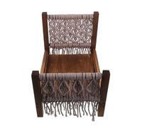 jojofuny Wooden Photography Bed with Woven Headboard, Bohemian Newborn Photo Prop Mini Cot for Studio Posing, Retro Photoshoot Accessory