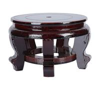 jojofuny Wooden Plant Pot Stand Round High-density Board Indoor Flower Vase Display Shelf Oriental Style Pedestal for Multisized Plants and Buddha Statues