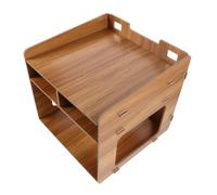 jojofuny Wooden Printer Stand with Tiered Storage, Multi-purpose Desk Organizer for Folders and Books, Strong Load-bearing Printer Table Stand with Shelves for Home Office, 11x10.8x10.4