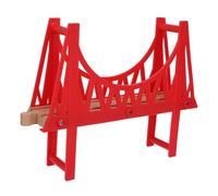 jojofuny Wooden Train Track Bridge Model Red Double Railway Compatible Educational for Creative Home and School Play