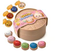 JOJOHOMY Dumpling Squishies, Glitter Dumpling Toy, Colorful Dumplings Stress Relife Toy, Stuffers with Food Steamer Desk Toys (1 Pack-Random Color)