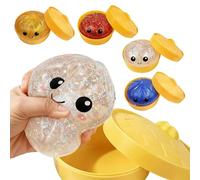 JOJOHOMY Dumpling Squishies, Glitter Dumpling With Box, Colorful Dumplings Stress Relife Toy, Stuffers with Food Steamer Desk Toys (4 Pack)