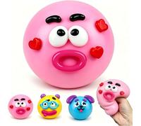 JOJOHOMY New Smushers Squishies With Interchangeable Faces, Soft Slow Rising Cute Dog Face Swap Sensory Fidget Toy, Stress Anxiety Relief Toy for Adults Kids Home Office Travel Party(Pink)